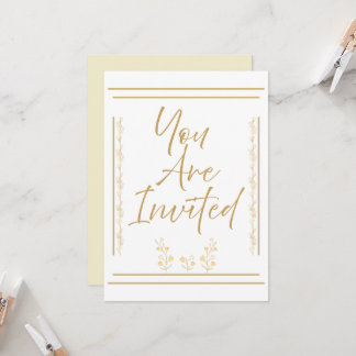 Invitation Classique Or et Blanc