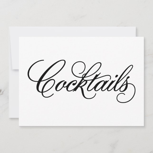 Invitation Classique | Panneau de cocktails de mariage (Devant)