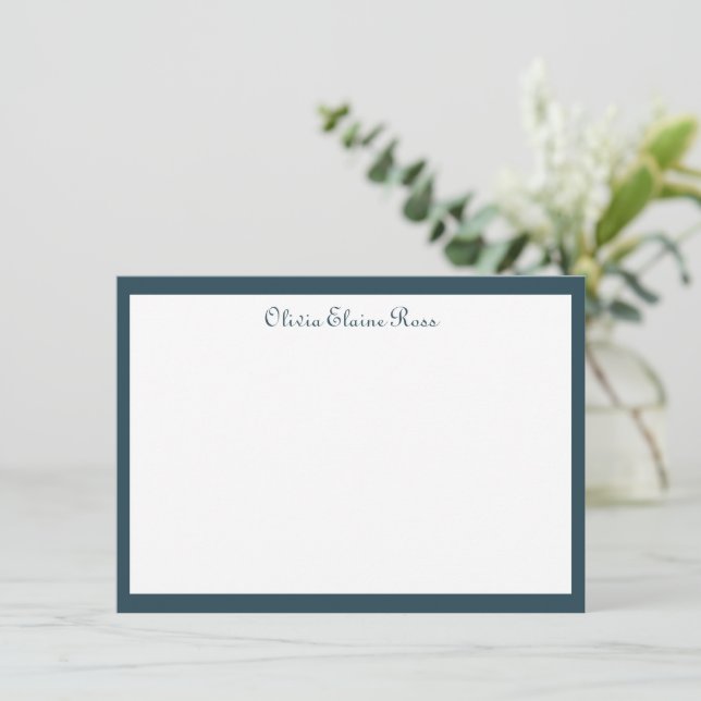Invitation Classique Personnalisé Bleu foncé (Debout devant)
