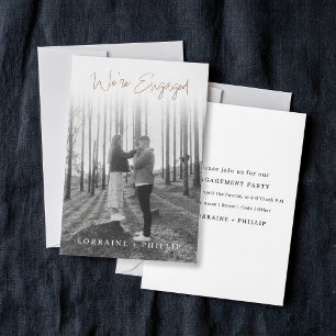 Invitation Classique Photo Complète Nous sommes fiancés Gradi