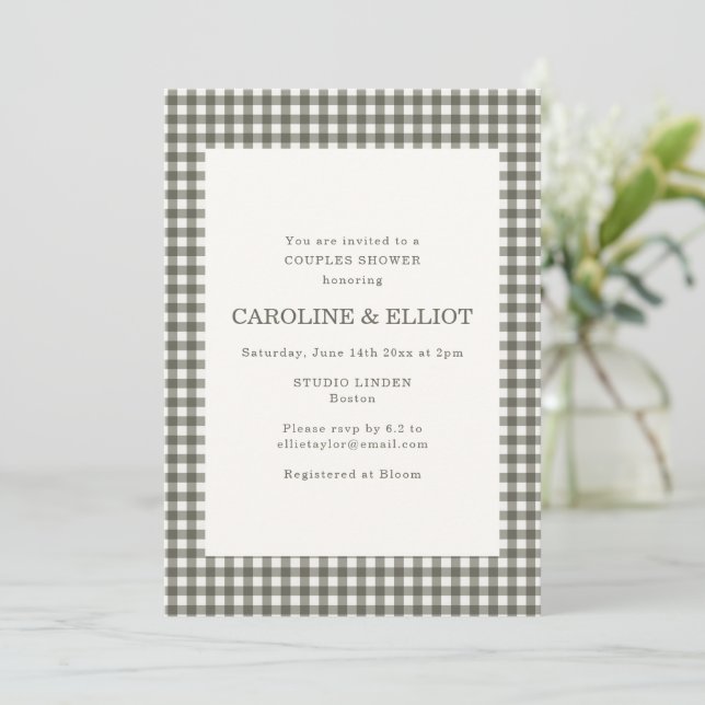 Invitation classique pour une douche de couple à c (Debout devant)