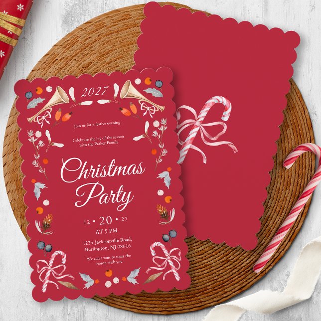 Invitation classique pour une fête de Noël (Créateur téléchargé)