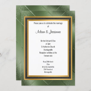 INVITATION CLASSIQUE REGAL GREEN BLACK OR LAYE MARIAGE