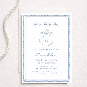 Invitation Classique Simple Ohé Garçon Élégant Shower