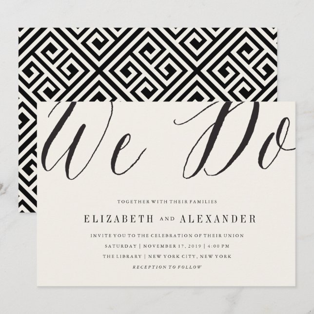 Invitation Classique Simple Script Nous faisons Mariage Moder (Devant / Derrière)