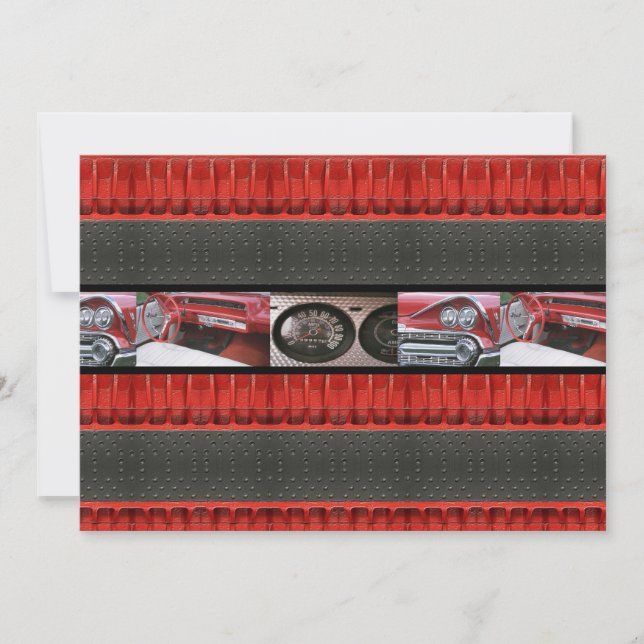 Invitation classique vintage de partie de voitures (Devant)