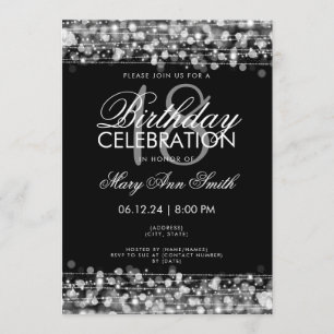 Invitation Classy 18th Birthday Party étincelles Argent