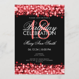 Invitation Classy 18th Birthday Party étincelles Rouge