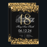 Invitation Classy 18th Birthday Party Sparkles Gold<br><div class="desc">Élégant et classe 18e anniversaire de la fête Sparkles Gold modèle d'invitation. Avec des lumières,  des cordes et des étincelles. Produits correspondants disponibles.</div>
