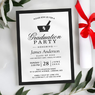 Invitation Classy Chic Pharmacy School Graduation Party