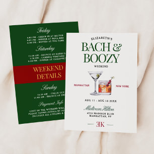 Invitation Classy Cocktail Vert & Rouge Bach & Week-end Boozy