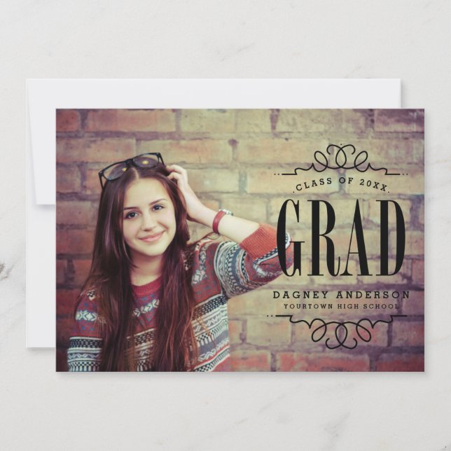 Invitation Classy Graduate Photo Graduate Party (Devant)