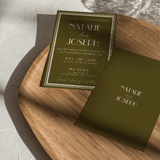 Invitation Classy Grassland Old Money Luxury Retro Wedding