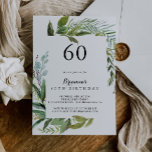 Invitation Classy Greenery Tropical 60e anniversaire<br><div class="desc">Cette élégante invitation à la fête du 60e anniversaire de verdure tropicale est parfaite pour une fête d'anniversaire moderne. Le design est composé de feuilles tropicaux à dominante verte,  avec une touche de fleurs roses rousses,  soigneusement arrangées en couronnes élégantes et formes géométriques.</div>