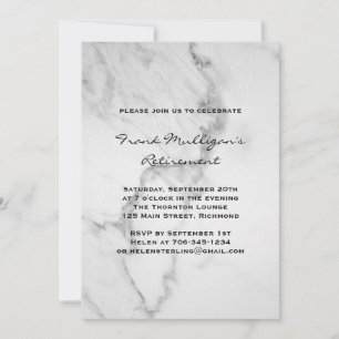Invitation Classy Marble Retraite Party