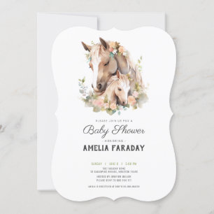 Invitation Classy Mare et Foy Horse baby shower