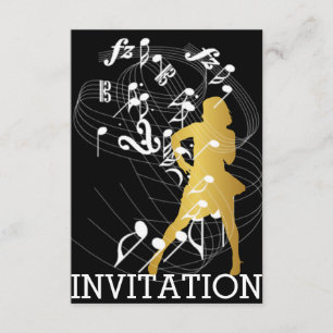Invitation Classy Party Dance Anniversaire Musique Vip Invita