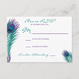 Invitation Classy Peacock RSVP