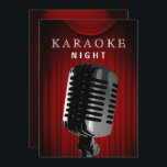 Invitation Classy Stage 30th Birthday Karaoke Night Party<br><div class="desc">Classy Stage Red rideaux 30e anniversaire Karaoke Night Party Invitation</div>