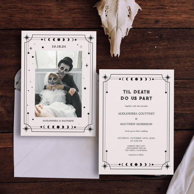 Invitation Classy Till Death Do Us Part Halloween Mariage (Créateur téléchargé)