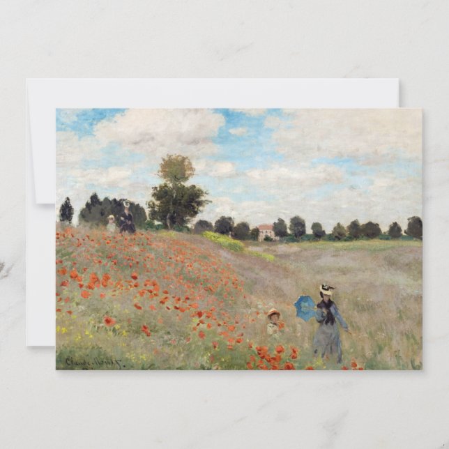 Invitation Claude Monet - Champ de coquelicots (Devant)