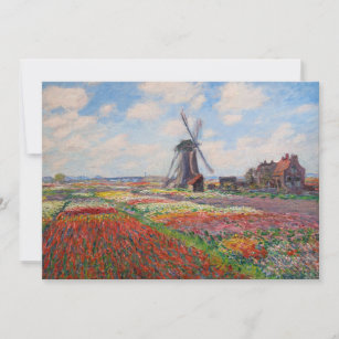 Invitation Claude Monet - Champ de Tulipes en Hollande