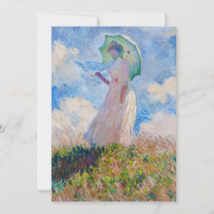 Invitation Claude Monet - Femme avec parasol/parapluie