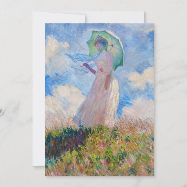 Invitation Claude Monet - Femme avec parasol/parapluie (Devant)