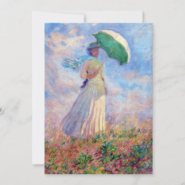 Invitation Claude Monet - Femme avec un parasol face à droite (Devant)