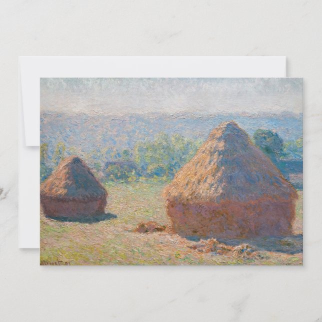 Invitation Claude Monet - Haystacks, fin de l'été (Devant)