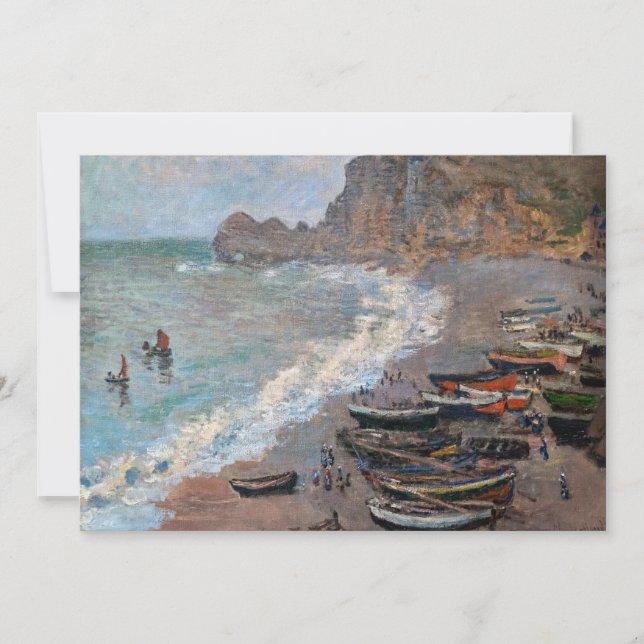 Invitation Claude Monet - La plage d'Etretat (Devant)