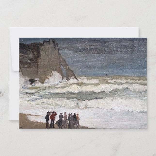 Invitation Claude Monet - Mer agitée à Etretat (Devant)