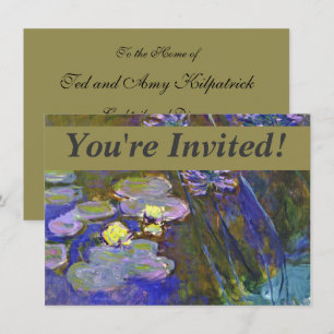 Invitation Claude Monet Nymphéas Agapanthus Art Vintage
