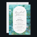 Invitation Claude Monet Water Lilies Fête des mariées<br><div class="desc">Élégante invitation moderne à la douche nuptiale avec peinture Claude Monet Water Lys.</div>