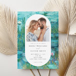 Invitation Claude Monet Water Lilies Mariage photo<br><div class="desc">Elégant faire-part de mariage moderne avec peinture Claude Monet Water Lilies et votre photo.</div>