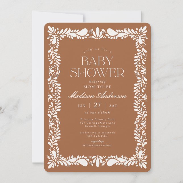 Invitation Clay Talavera Carreaux Espagne Baby shower Fiesta (Devant)