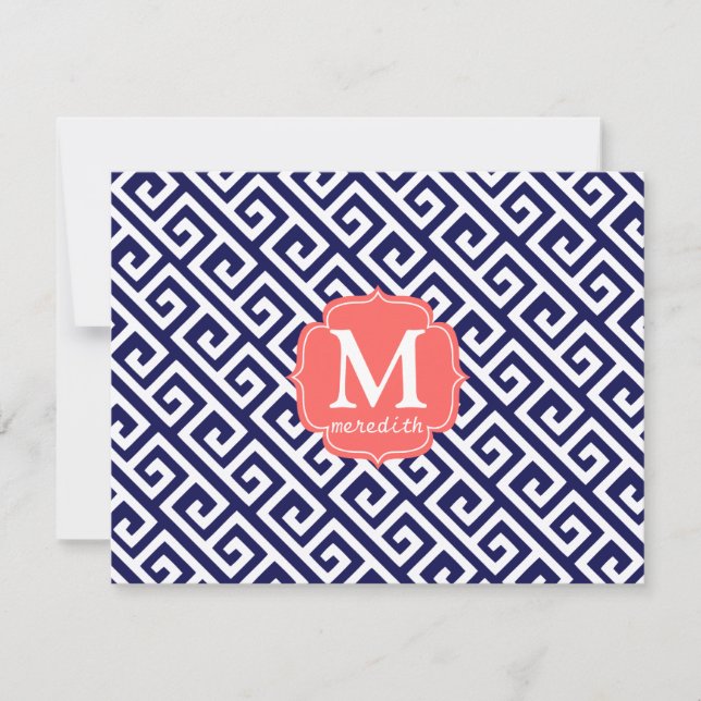 Invitation Clé bleue de la marine Personnalisée (Devant)