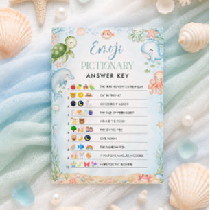 Invitation Clé de réponse Emoji pour la Baby Shower Océan À B