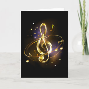Invitation Clé de Sol Musicale en Or