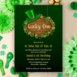 Invitation Clé verte Lucky One St Patrick 1er anniversaire