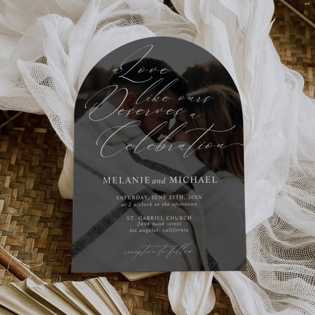 Invitation Clean Classic Modern Script QR Code Mariage photo (Créateur téléchargé)
