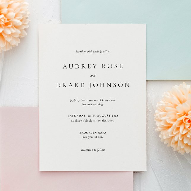 Invitation Clean Modern Black and White Wedding (Créateur téléchargé)