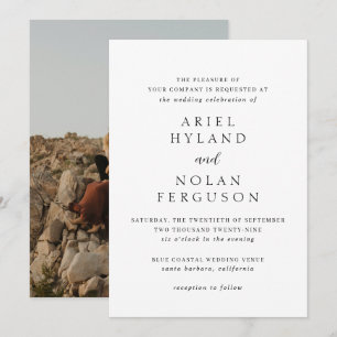 Invitation Clean Photo Mariage moderne