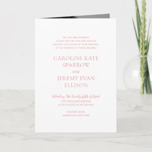 Invitation Clean Pink QR Code Mariage élégant