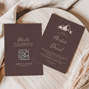 Invitation Clear Mountain Boho arrière et Mariage avant