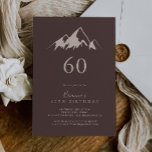 Invitation Clear Mountain Country 60e fête d'anniversaire<br><div class="desc">Cette invitation à la fête du 60e anniversaire de pays clair est parfaite pour une fête d'anniversaire rustique. L'aménagement comprend une montagne beige d'aquarelle idyllique.</div>