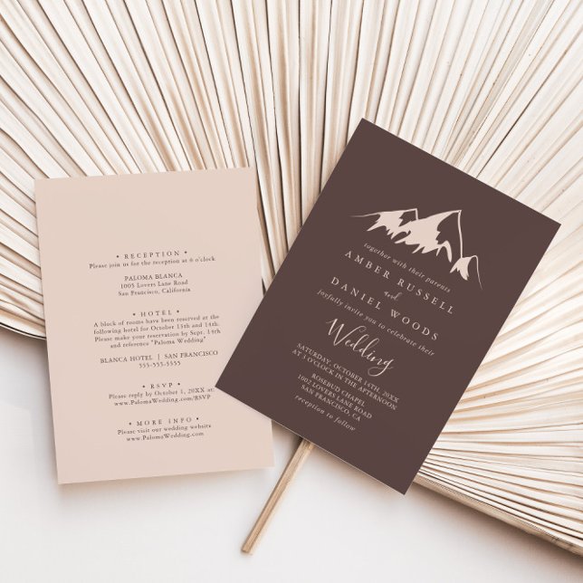 Invitation Clear Mountain Country Mariage avant et arrière (Créateur téléchargé)