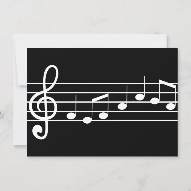 Invitation clef triple et notes : musique de feuille (Devant)