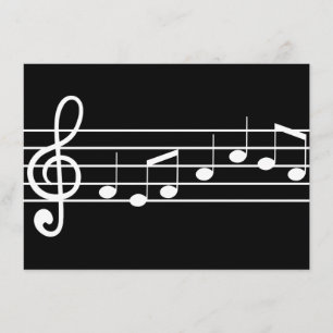 Invitation clef triple et notes : musique de feuille