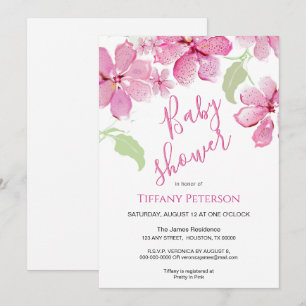Invitation Clematite Tiger Lilly Rose Fleurie Baby Shower